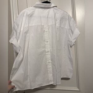 Banana Republic white short sleeve button down back shirt size XL